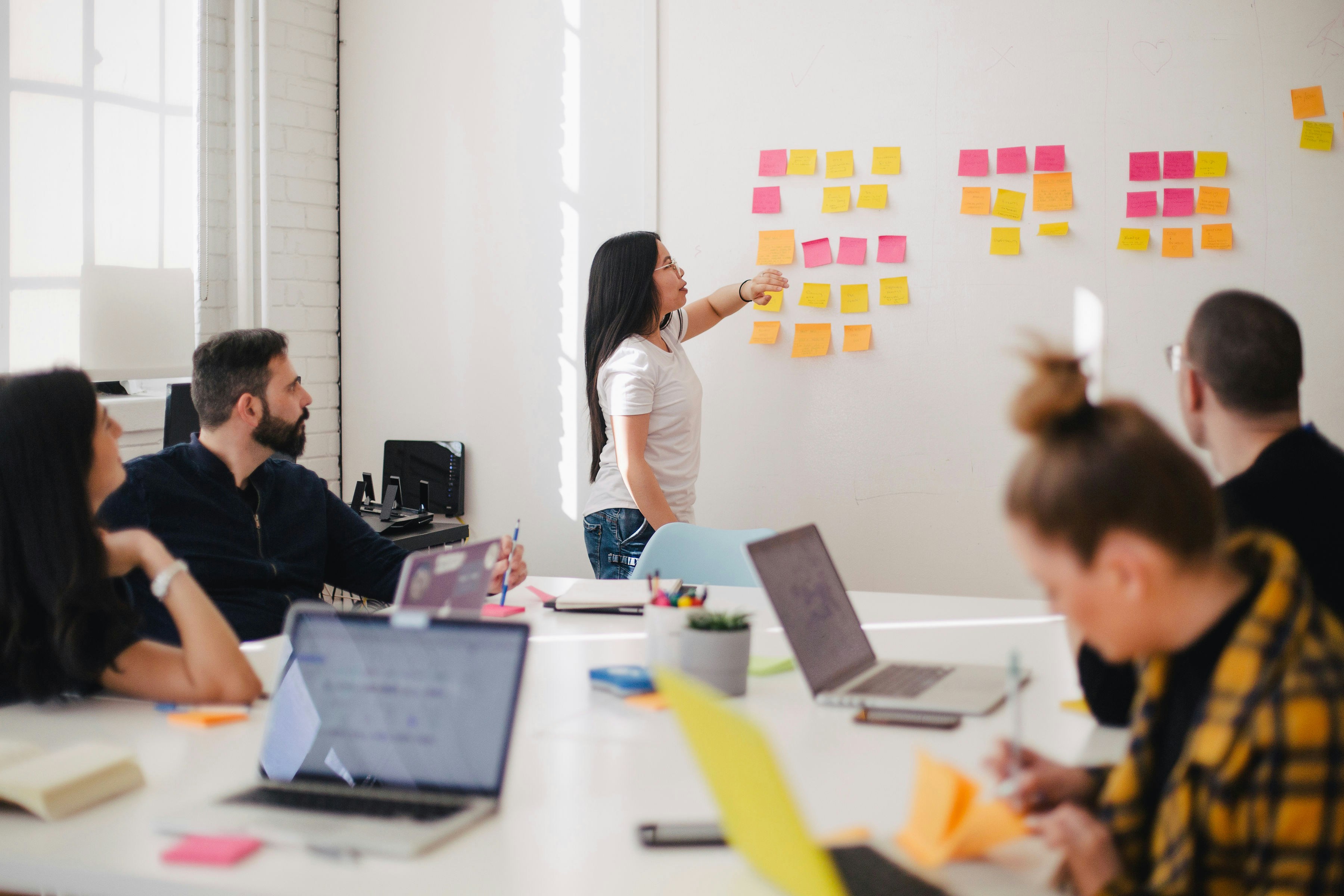 People collaborating in a meeting